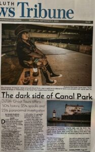 Duluth Ghost Tours Kimberly Christine on the Duluth News Tribune 2022